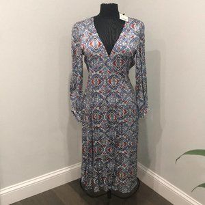 NWT Zara Woman Long Sleeve Wrap Midi Dress